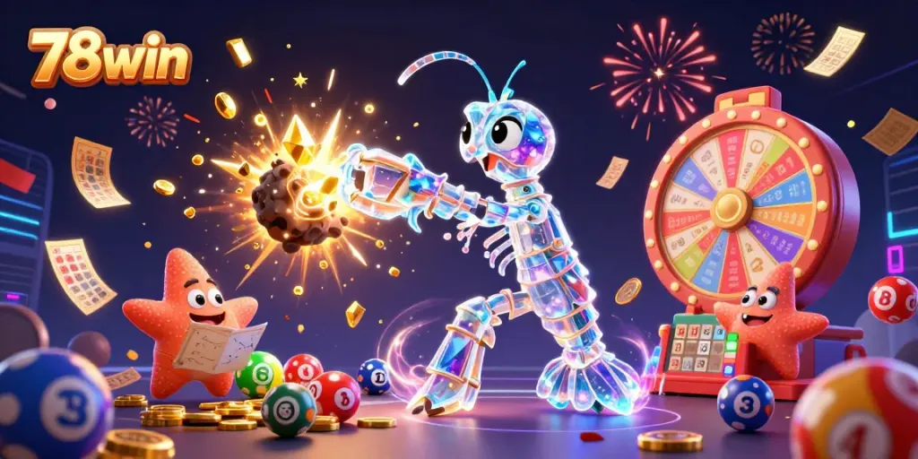 Experience vibrant casino excitement with 78win, showcasing colorful elements and a galactic theme.