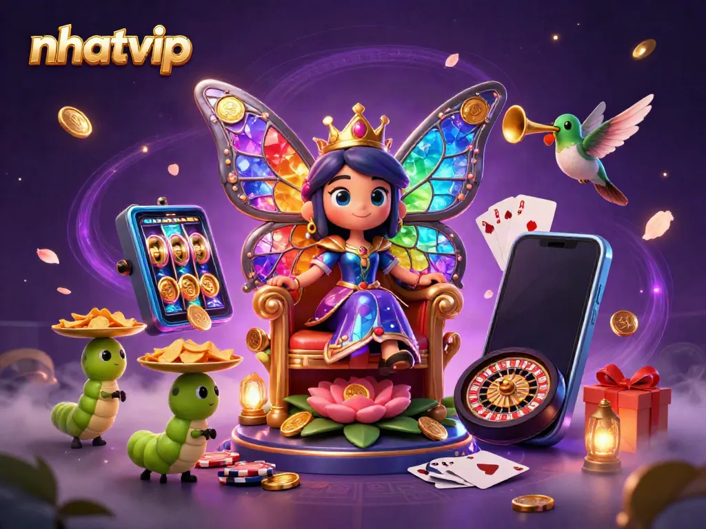 Nhatvip's colorful gaming world flourishes with vibrant characters and exciting slots.