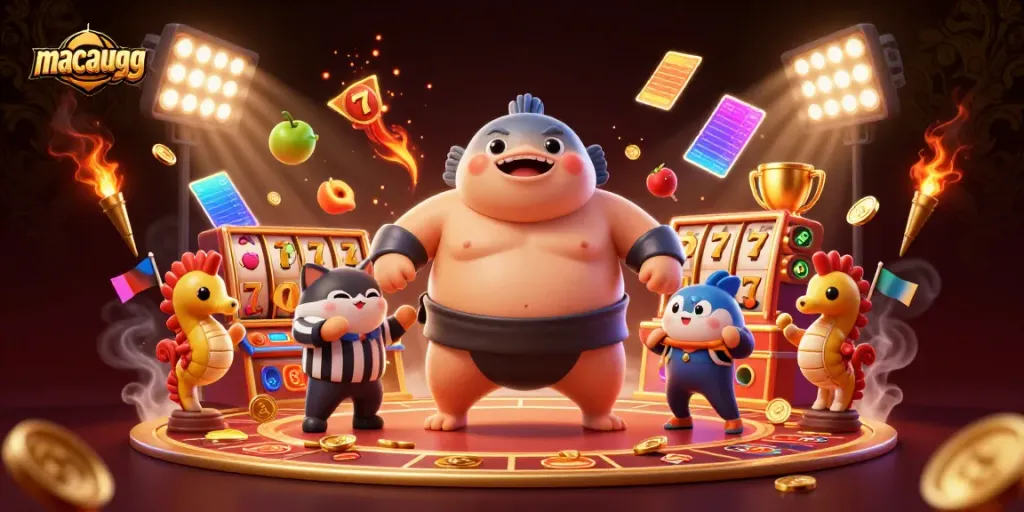Experience the excitement of macaugg with a lively underwater casino scene featuring dynamic slot elements.