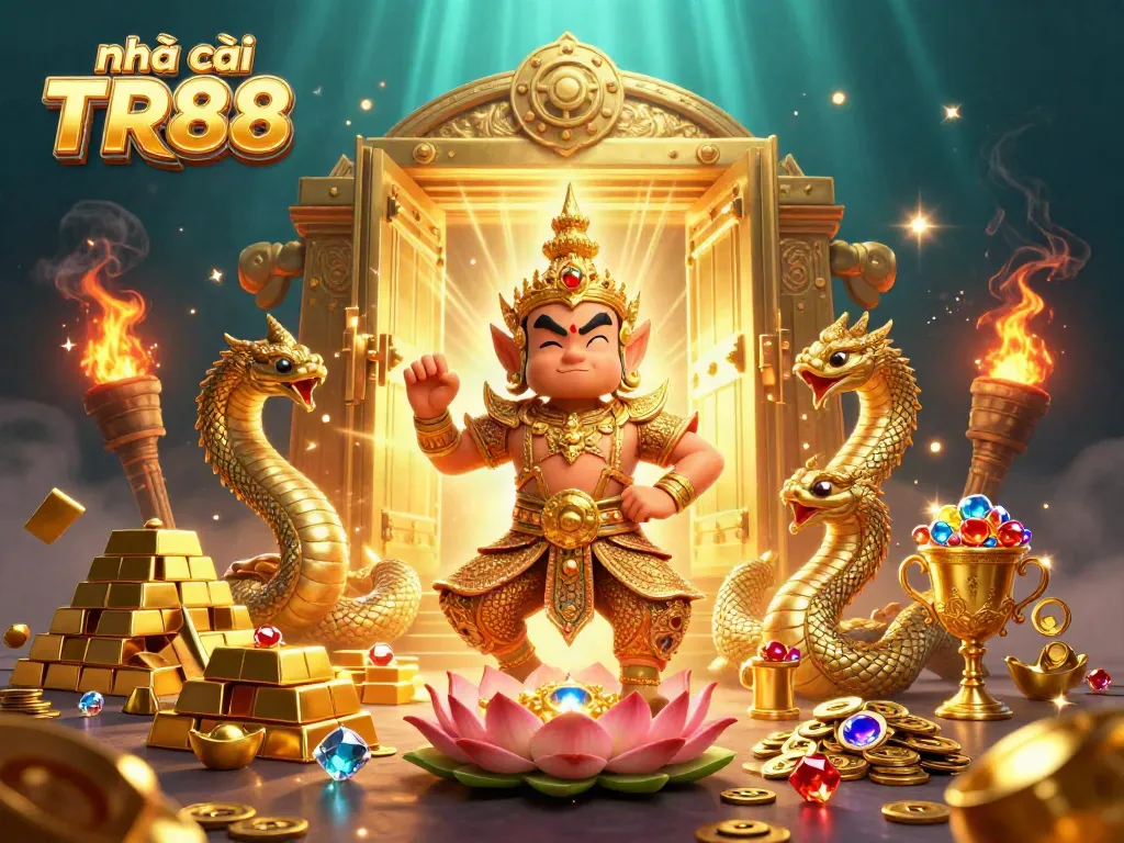 Engage with Nhà cái TR88 as golden treasures and guardians create an energetic atmosphere for players.