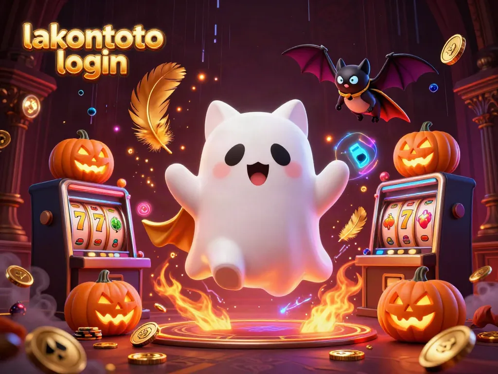 Mengakses lakontoto login sambil bermain permainan slot bertema Halloween, dengan elemen magis yang gemerlap.