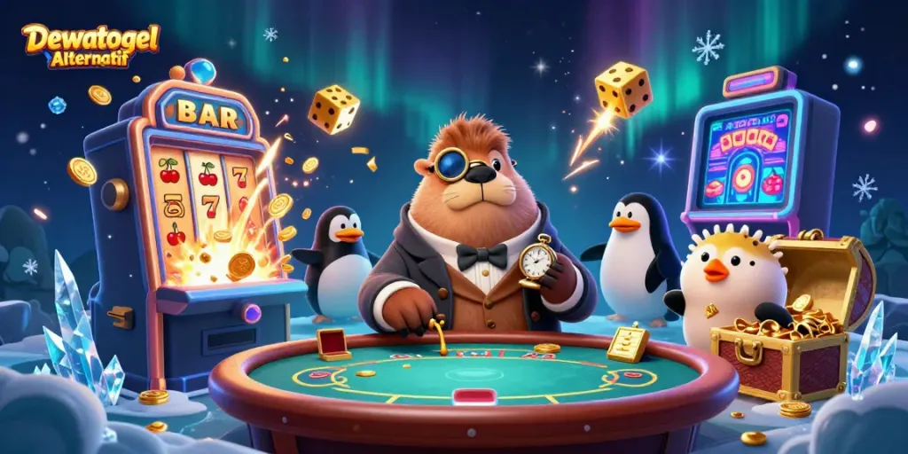 Engage with Dewatogel Alternatif's lively underwater poker scene highlighting thrills of gambling.