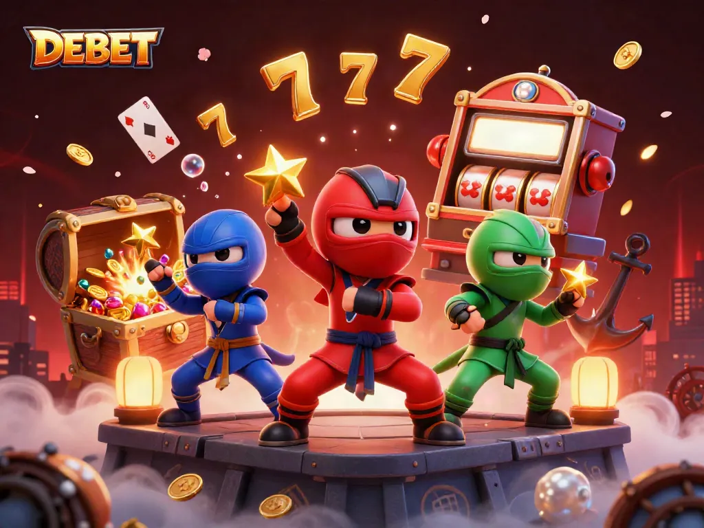 Engage with DEBET's dynamic online casino featuring ninja chameleons and thrilling gaming elements.