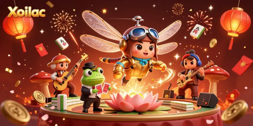 Xoilac offers thrilling casino experiences with vibrant illustrations and engaging elements.